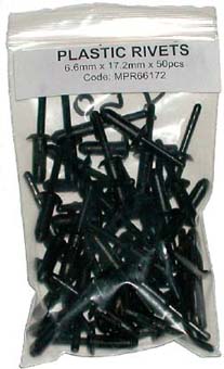 GPI PLASTIC RIVET 6.6X 17.2MM PK50 - MPR66172 